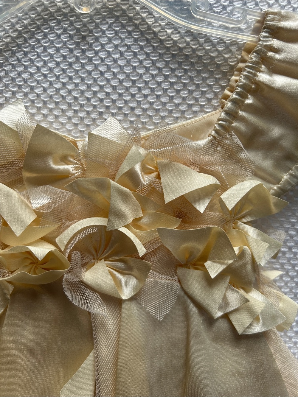 Biscotti Elegant Gold LayeredSatin Flower Trim Dress . Size 12 months. NWT - Picture 2 of 8
